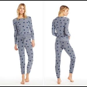 Chaser Blue Heart Print Joggers